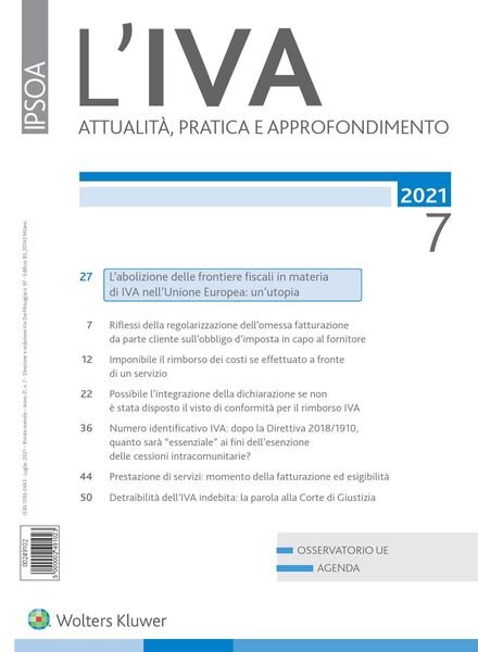 L’IVA – Luglio 2021 Cover