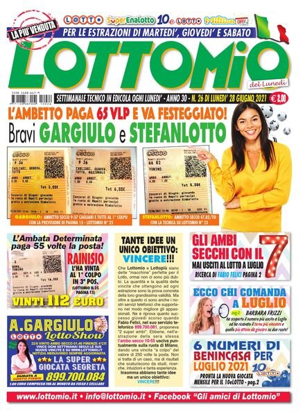 Lottomio del Lunedi – 28 Giugno 2021 Cover