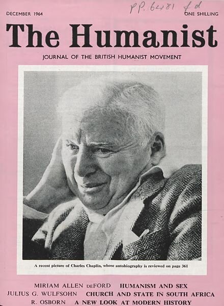 New Humanist – The Humanist, December 1964 Cover