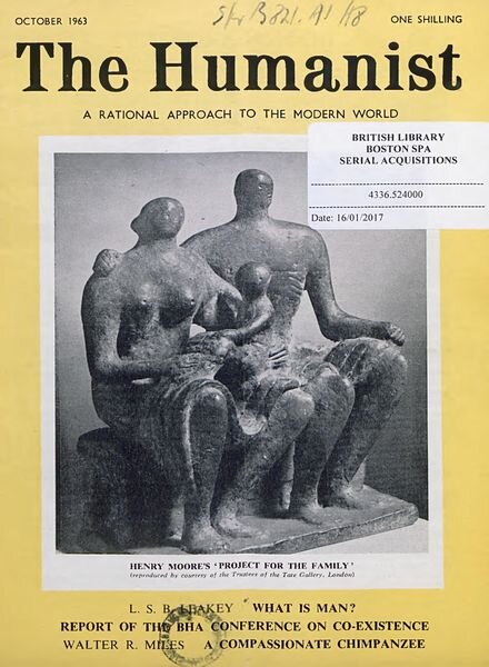New Humanist – The Humanist, October 1963 Cover