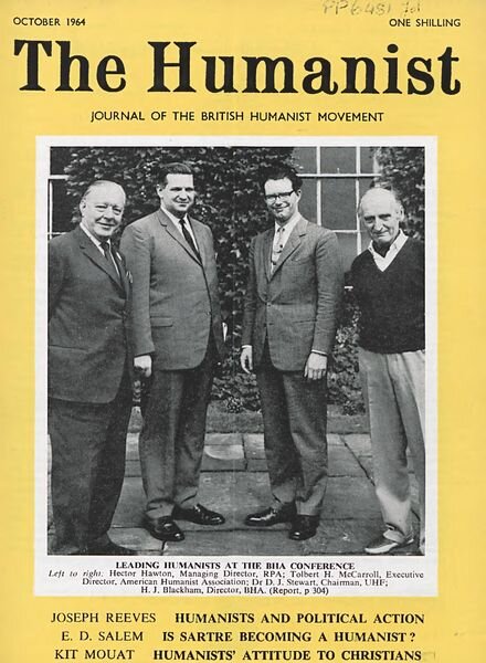 New Humanist – The Humanist, October 1964 Cover
