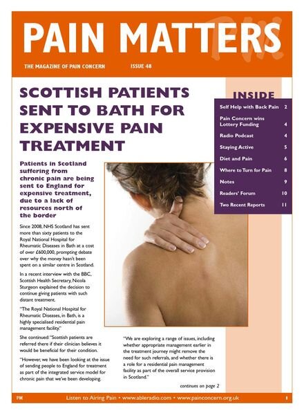Pain Matters – Issue 48 – 30 October 2013 Cover
