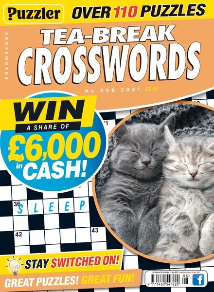 Puzzler Tea-Break Crosswords – June 2021 Cover