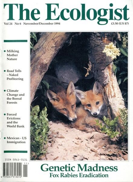 Resurgence & Ecologist – Ecologist, Vol 24 N 6 – Nov-Dec 1994 Cover