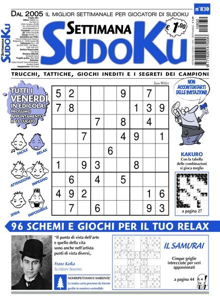Settimana Sudoku – 07 luglio 2021 Cover