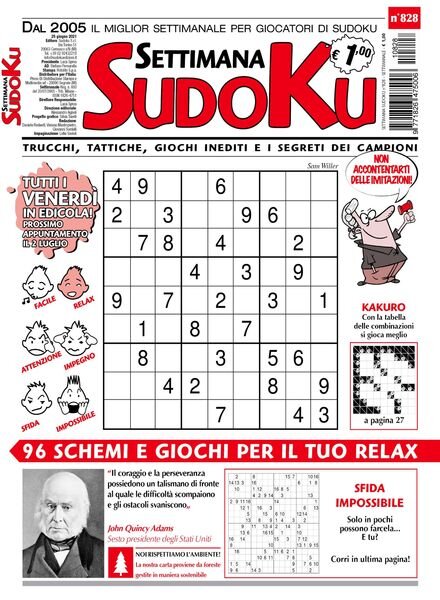 Settimana Sudoku – 23 giugno 2021 Cover