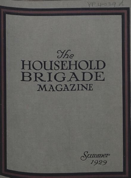 The Guards Magazine – Summer 1929 Cover