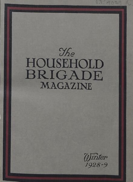 The Guards Magazine – Winter 1928-9 Cover