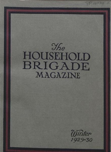 The Guards Magazine – Winter 1929-9 Cover