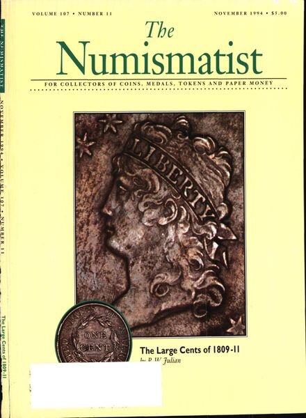 The Numismatist – November 1994 Cover