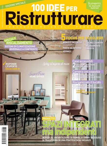 100 Idee per Ristrutturare – agosto 2021 Cover