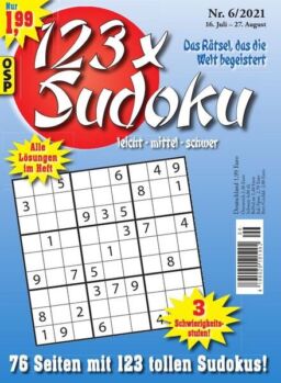 123 x Sudoku – Nr.6 2021