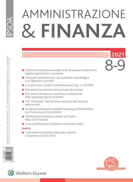 Amministrazione & Finanza – Agosto-Settembre 2021 Cover