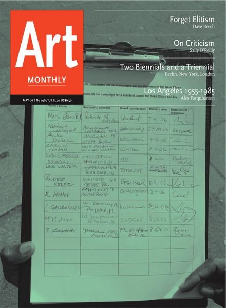 Art Monthly – May 2006 Cover
