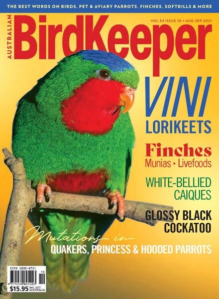 Australian Birdkeeper – Volume 34 Issue 10 – August-September 2021 Cover