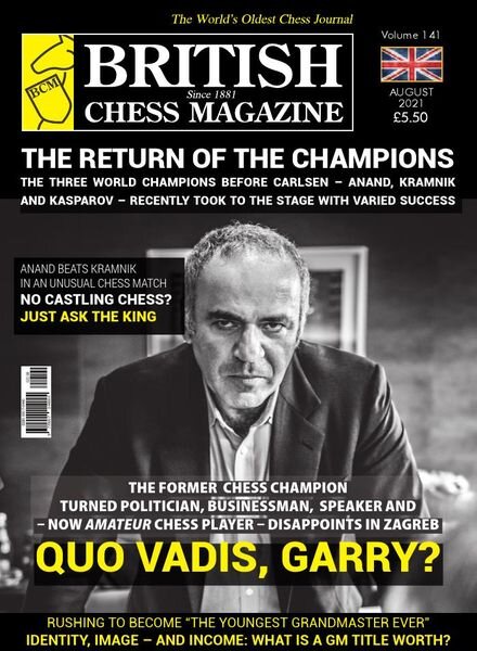 British Chess Magazine – August 2021 Cover