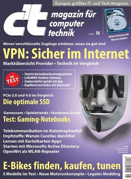 c’t Magazin – fur Computertechnik – 14 August 2021 Cover
