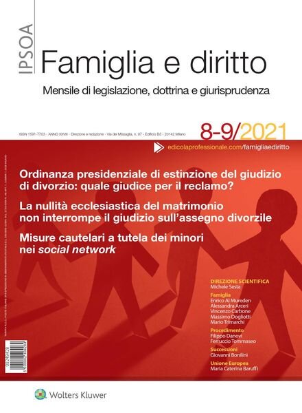 Famiglia e Diritto – Agosto-Settembre 2021 Cover