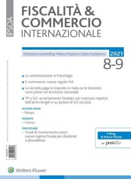 Fiscalita & Commercio Internazionale – Agosto-Settembre 2021