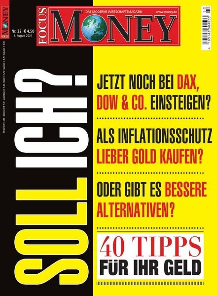 FOCUS MONEY – 04 August 2021 Cover