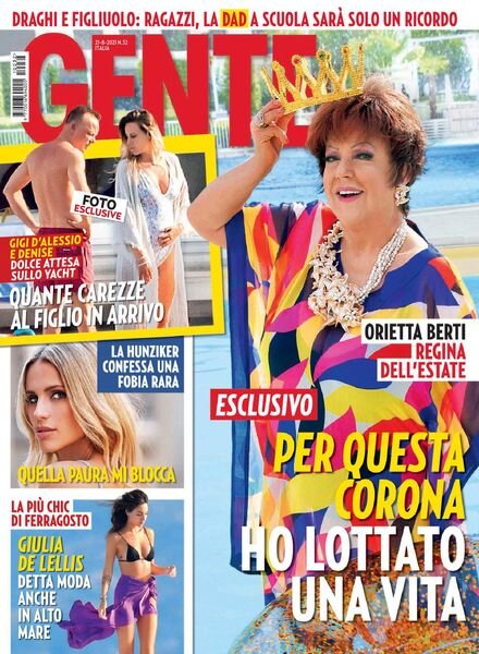 Gente Italia – 21 agosto 2021 Cover