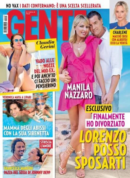 Gente Italia – 31 luglio 2021 Cover