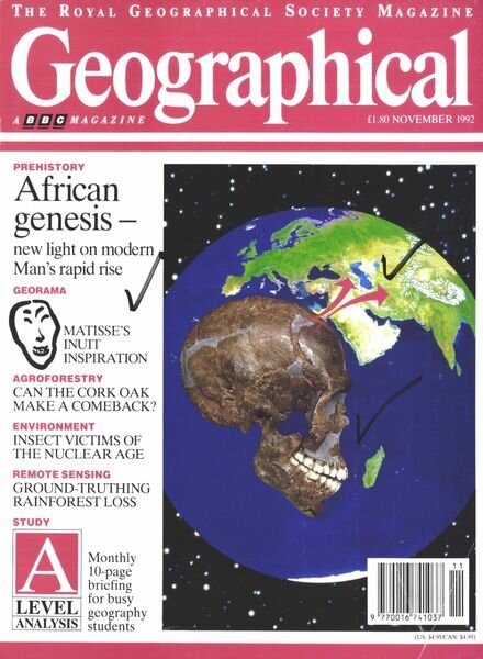 Geographical – November 1992 Cover