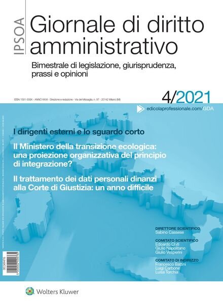 Giornale di diritto amministrativo – Luglio-Agosto 2021 Cover
