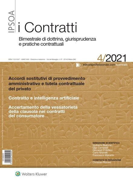 I Contratti – Luglio-Agosto 2021 Cover