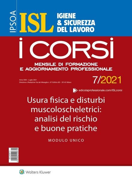 Igiene & Sicurezza del Lavoro Corsi – Luglio 2021 Cover