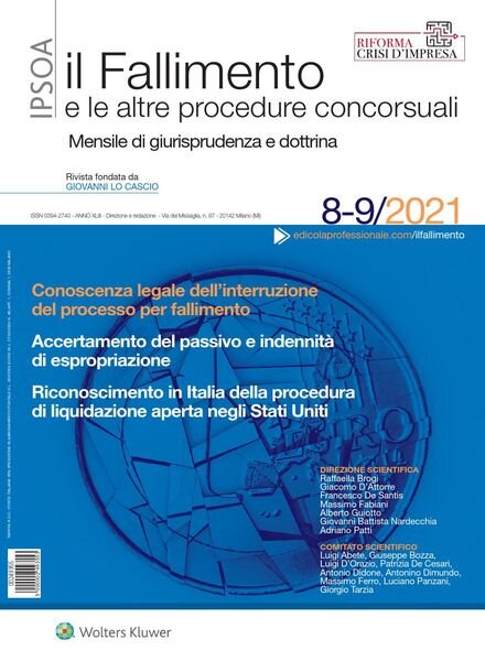 Il Fallimento – Agosto-Settembre 2021 Cover