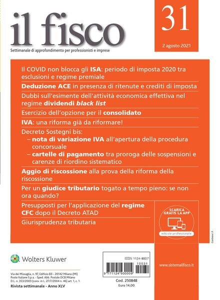 il fisco – 2 Agosto 2021 Cover