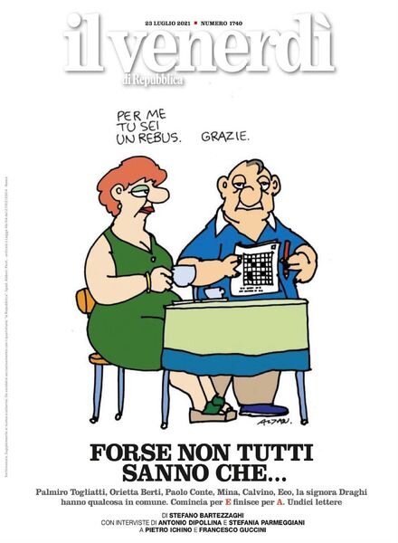 Il Venerdi di Repubblica – 23 Luglio 2021 Cover