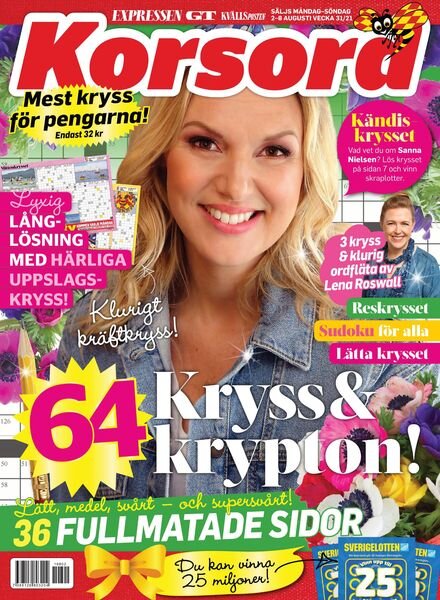 Korsord – 02 augusti 2021 Cover