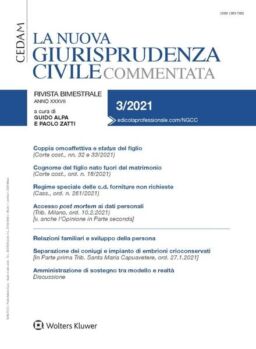 La Nuova Giurisprudenza Civile Commentata – Maggio-Giugno 2021