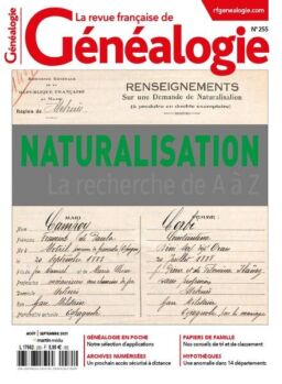 La Revue francaise de Genealogie – Aout-Septembre 2021
