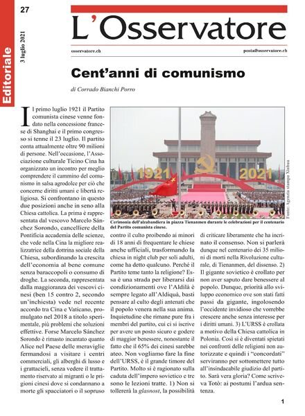 L’Osservatore – 03 luglio 2021 Cover