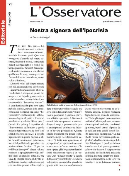 L’Osservatore – 17 luglio 2021 Cover