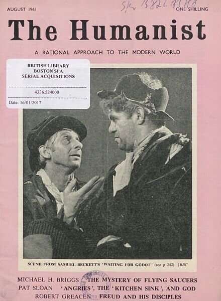 New Humanist – The Humanist, August 1961 Cover