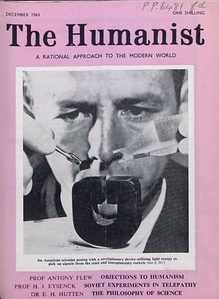 New Humanist – The Humanist, December 1963 Cover