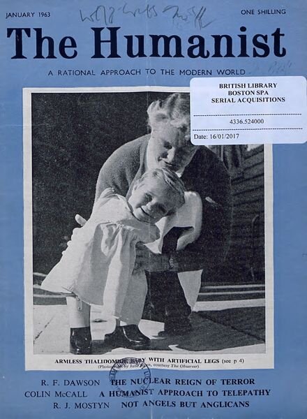 New Humanist – The Humanist, January 1963 Cover