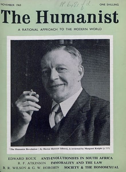 New Humanist – The Humanist, November 1963 Cover