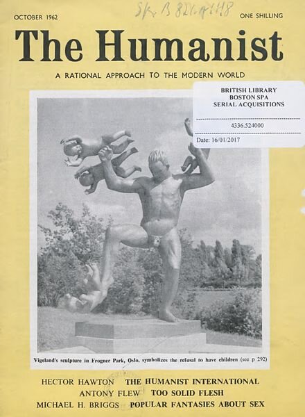 New Humanist – The Humanist, October 1962 Cover