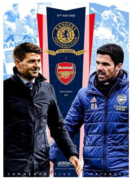 Rangers Football Club Matchday Programme – Rangers v Arsenal – 17 July 2021 Cover