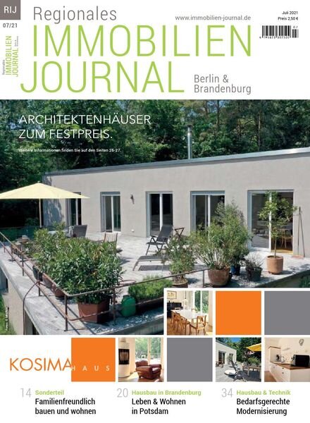 Regionales Immobilien Journal Berlin & Brandenburg – Juli 2021 Cover