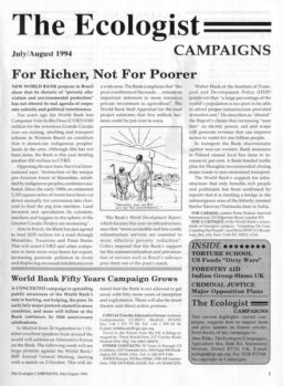 Resurgence & Ecologist – Campaigns Vol 24 N 4 – July-August 1994