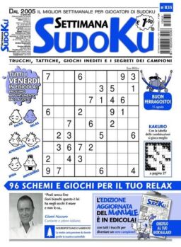 Settimana Sudoku – 11 agosto 2021