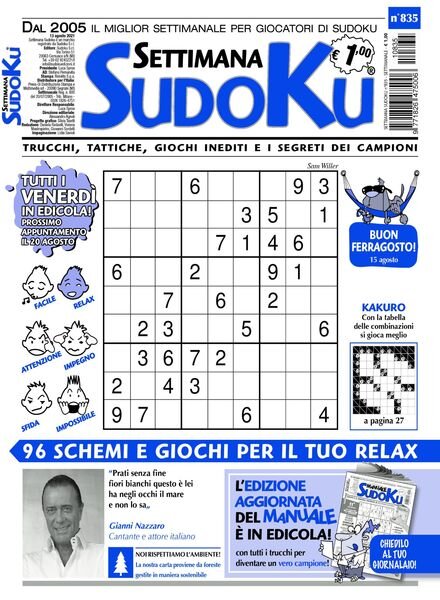 Settimana Sudoku – 11 agosto 2021 Cover
