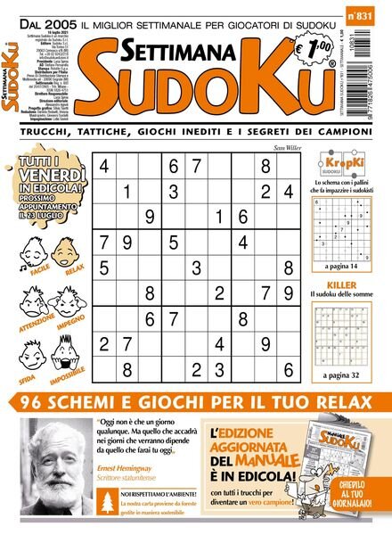 Settimana Sudoku – 14 luglio 2021 Cover