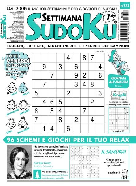 Settimana Sudoku – 21 luglio 2021 Cover
